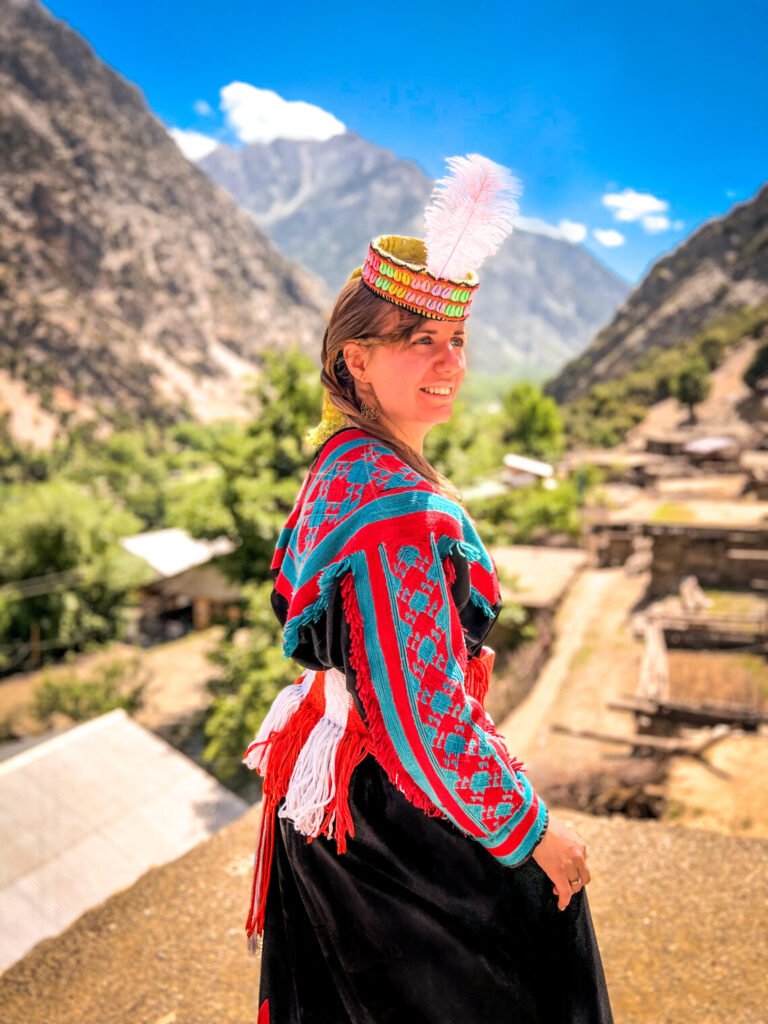 BRITISH LADY IN KALASH DRESS