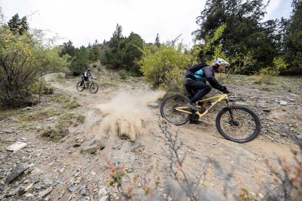 Rough biking in the forest