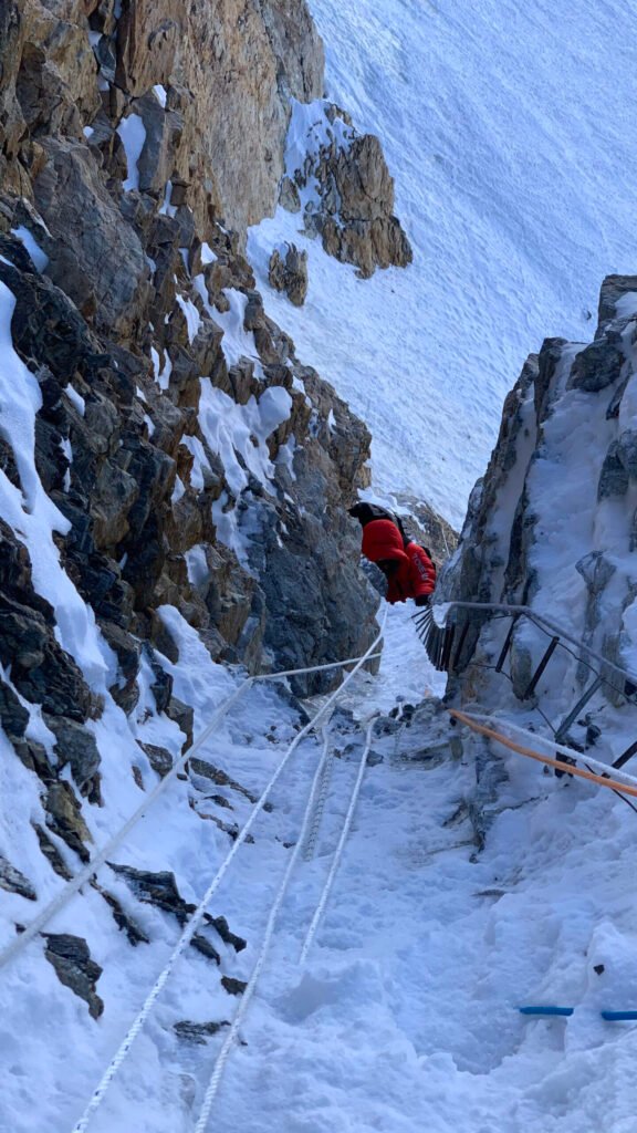 Mountain climbing ropes on K2